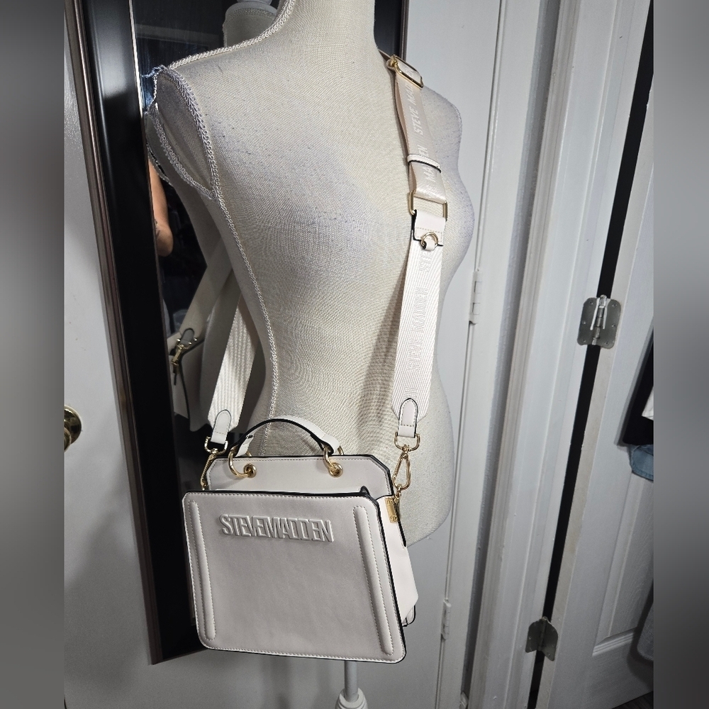 Steve Madden Bevelyn Small Satchel bag Eggshell White Color - Picture 8 of 9